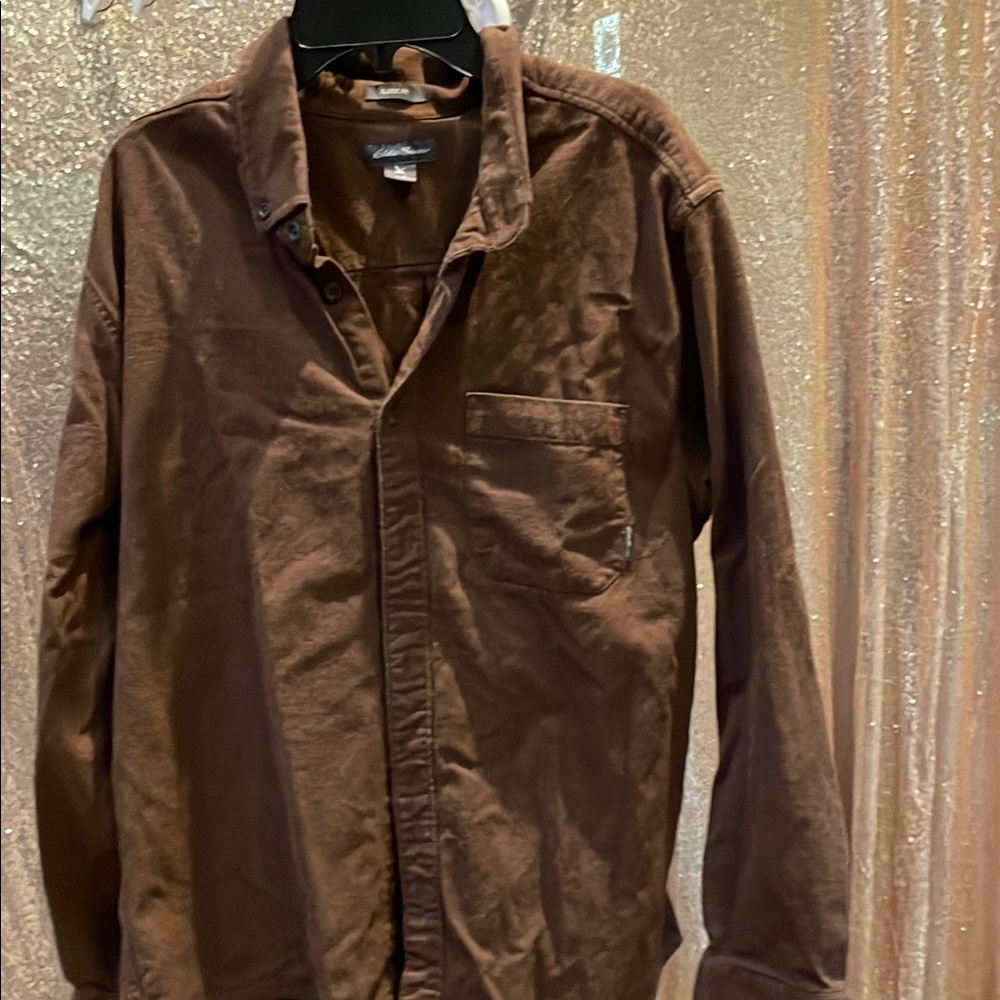 Eddie Bauer Brown and Black Embroidered Brand Label